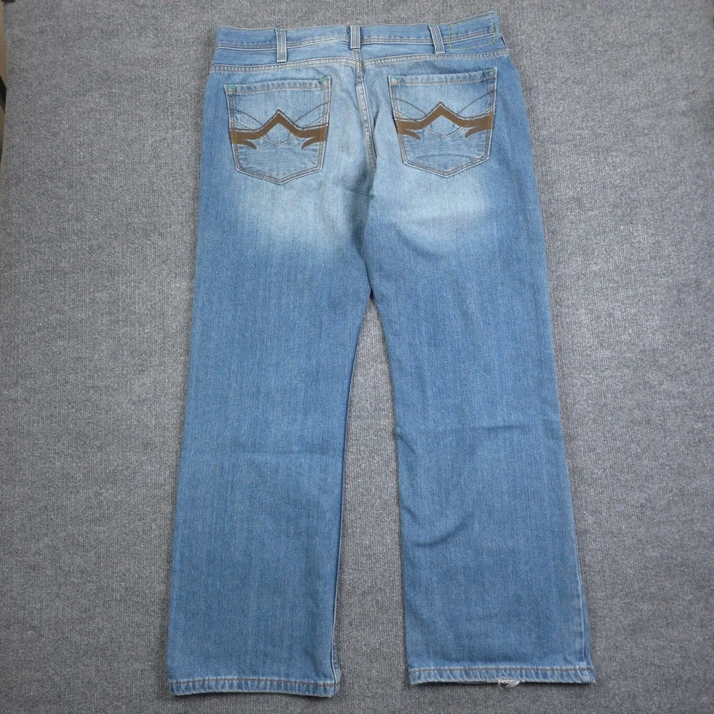 DKNY Jeans Mens 38X32 Blue Denim Straight Leg Mid Rise Cotton Casual Classic